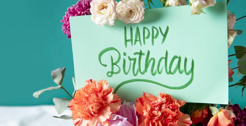 birthday card with flowers