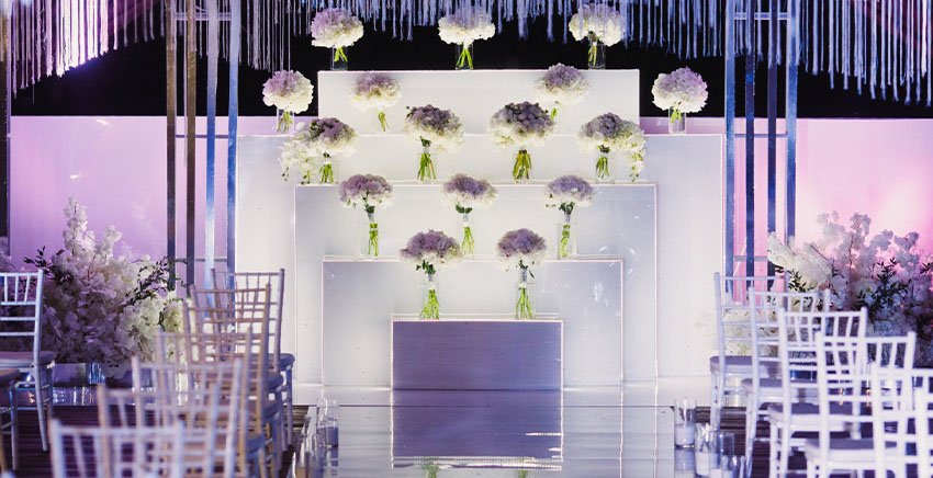 flower decoration at a corporate event